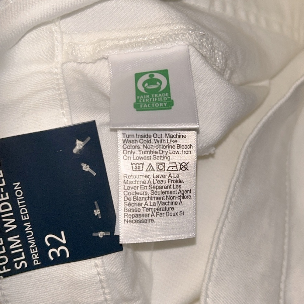 NWT J Crew Factory Slim wide-leg sailor jean in all-day stretch Seashell White - Picture 8 of 12